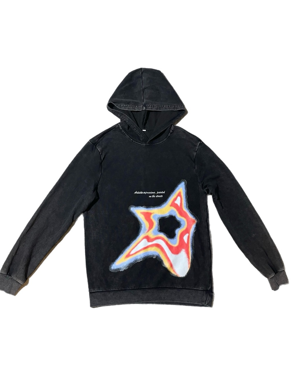 Vintage Style Washed Grafiti Hoodie
